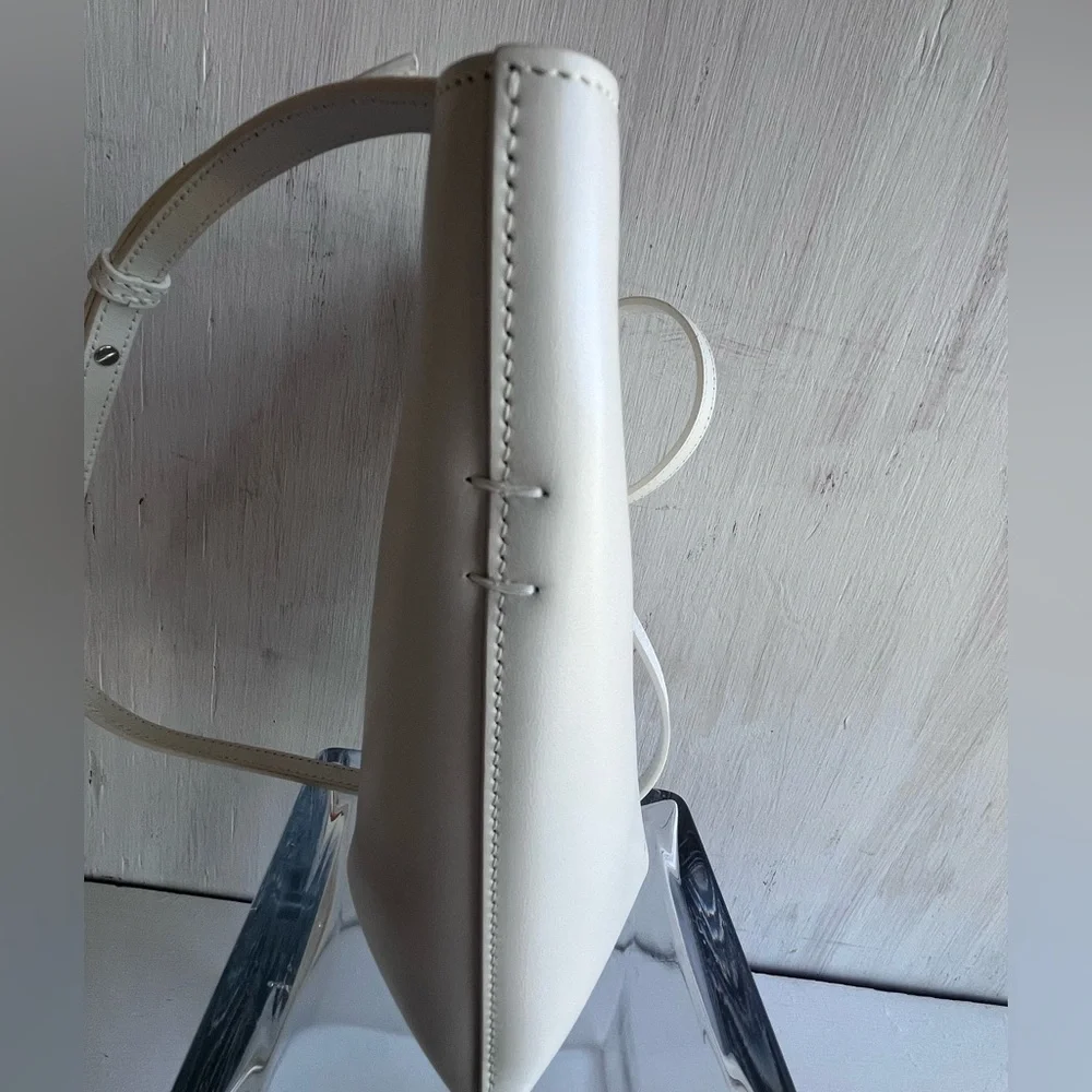 Alaïa Folded Small Leather Tote Bag- Blanc Optique - Picture 8 of 15